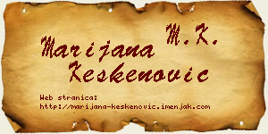 Marijana Keskenović vizit kartica